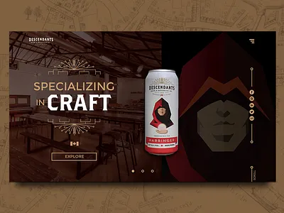 Descendants Beer & Beverage Co. - Concept Landing Page beer brewery craft beer dailyui descendants beer design landing page thebeeest tribeui ui ux web web design website