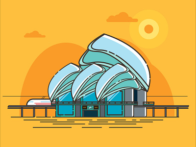 TransLine Train Station architecture architecture design architecture visualization branding city colourful concept design doodle drawing flatillustration graphic icon illustration illustrator inspiration logo urban vector