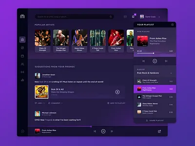 Music Fountain - Desktop App app app dashboard application band art dashboard desktop app desktop application music music app streamer streaming app web app design