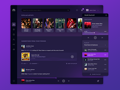 Music Fountain - Desktop App app app dashboard application band art dashboard desktop app desktop application music music app streamer streaming app web app design