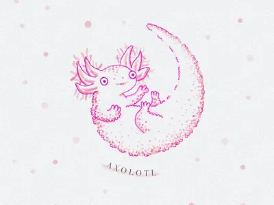 Axolotl axolotl cute cute animal cute illustration handdrawn handdrawn illustration illustration illustration art illustration design ink ink drawing ink illustration pastel pastel illustration