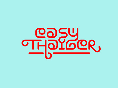 Easy Thaiger food logo monoline restaurant thai typography