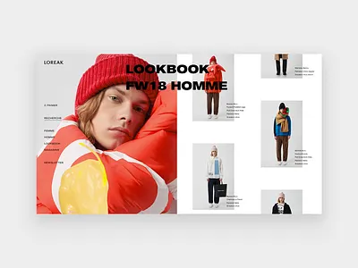 Loreak lookbook page branding clothes design eshop fashion loreak ui uidesign webdesign