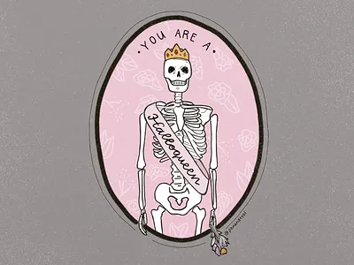 Halloqueen illustration skull drawing