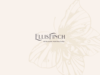 Ellis Finch Logo brand brand assets branding butterfly butterfly illustration design heirloom illustration logo photographer portrait photographer serif swoone typography