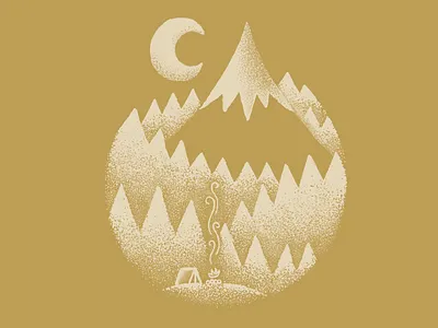 Mountain Stipple doodle procreate stipple