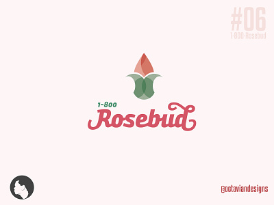 #ThirtyLogos #06 | 1-800-Rosebud 1800rosebud beginner branding bud design flat flowers garden icon illustration logo logochallange nature practice rose rosebud thirtylogos type typography vector