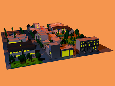 low poly city city design house laurie lowpoly marcelin red ui ux