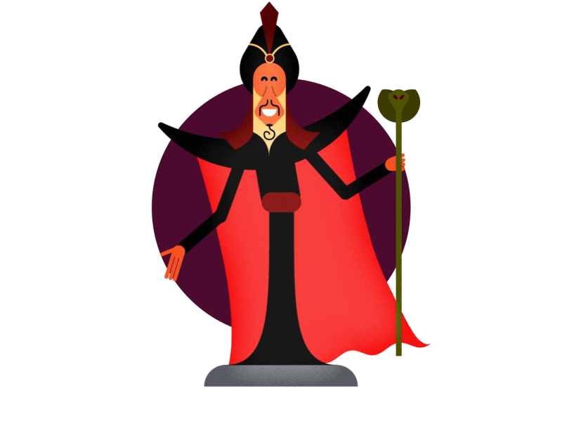 Jafar Dancing In Hell after effects aladdin character animation character design dancing disney disney art jafar jasmine magician snake villain