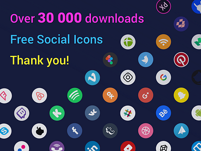 Social Icons 30 000 downloads adobe app brand download eps figma free icon icons kit logo png psd set sketch social svg vector