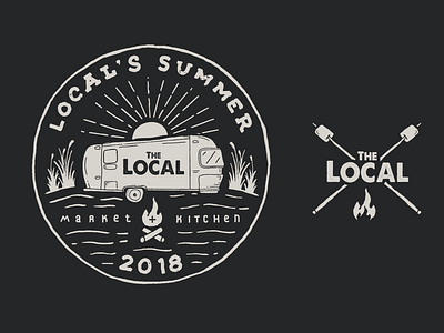 The Local Market & Kitchen airstream apparel campfire camping graphic arts kitchen local market merchandise merchdesign outdoors summer tshirt design