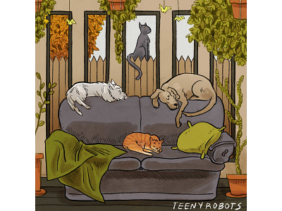 Studio mates digital art illustration pets procreate sketchbook westie