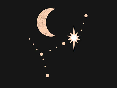 Moon and Stars dark design flat illustration science sky space spooky star gazing star map stars vector