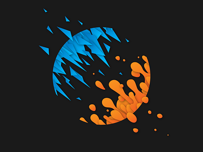 Cyan and Orange illustration vector