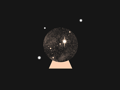 Crystal Ball crystal ball dark design flat illustration science space spooky stars vector