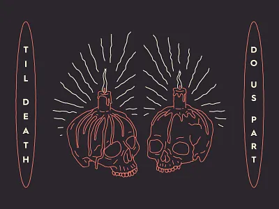 'Til Death branding brooklyn candles illustration linework lovers marriage monoline nevada occult skulls