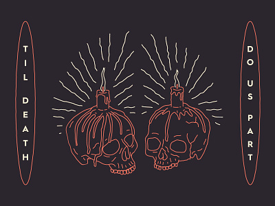 'Til Death branding brooklyn candles illustration linework lovers marriage monoline nevada occult skulls