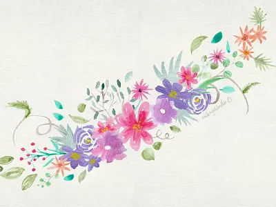 Flower Garland flowers flowers illustration garland illustration midnightdoodles watercolor