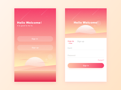 Sign in app sketch ui