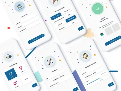 Signup up steps for dating blue colorful dating dating app form registration sign up