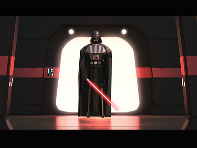 Vader 3d 3d illustration comic book comic book art darthvader fanart illustration lowpoly sci fi starwars vader