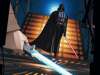 Vader Duel 3d 3d illustration 3dlowpoly comicbooks darth vader darthvader fanart illustration lowpoly science fiction scifiart starwars vader