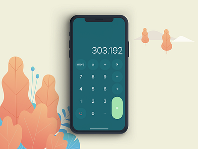 Daily UI #004 - Calculator 004 calculator dailyui flat design illustration iphone x mobile app ui ux