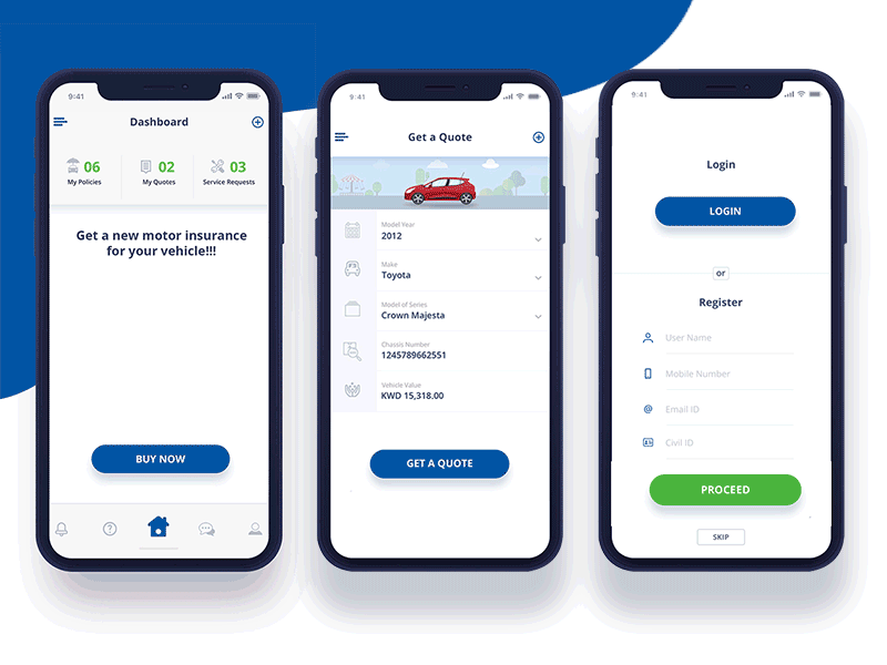 Motor Insurance Mobile App animation app blue design green insurance app insurance renewal mobile app design motor insurance typography ui uidesign ux ux design vehicle web