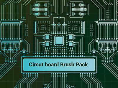 WIP circuit board Brush Pack Promo Graphic abstract brush chip circut board computer computer art craft creative market digital graphic illustration pattern poster promo tech wip