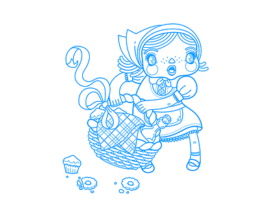 linework cookies girl illustration vector graphic