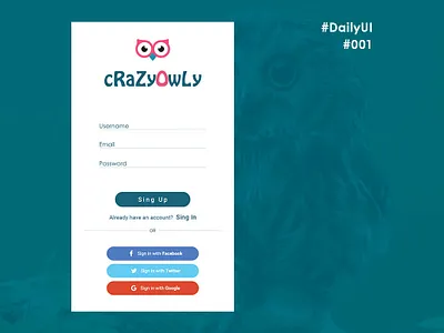 #Daily UI_001 creative design daily 100 daily challange daily ui daily ui 001 design design inspiration illustration landing page layout design login page logo minimal design mobile app design sing up sing up page ui ui ux design vector visual design
