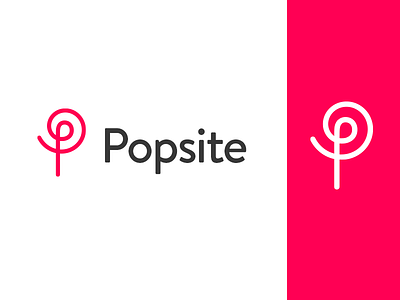 Popsite logo bright clear message clean flat branding fun dynamic identity brand modern pop o p organic flower tree popsicle logo mark site design strong bold image symbol line monogram typography sans serif font