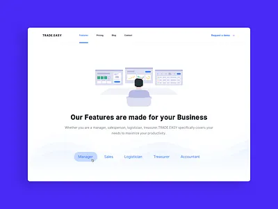 Trade Easy Features features header header illustration ui ux website