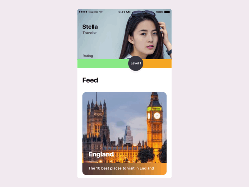 Travel app concept design ios tinder travel ui