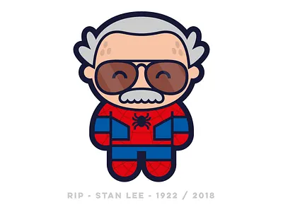 Bye Stan 2018 character character design cute design flat flatdesign illustration logo rip stanlee tribute vector