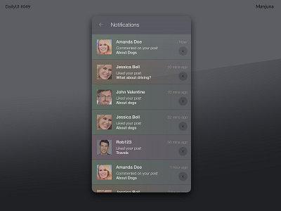 Daily UI #049 Notifications daily ui daily ui 049 dailyui flat interface likes mobile mobile app mobile app design mobile design mobile development notification notifications notifice settings social app soical ui ux