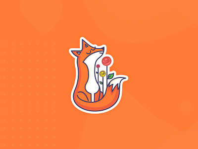 Fox Flowers branding design flat icon illustration illustrator logo minimal vector