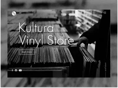 Landing for Daily UI #003 black black and white design music typography ui ux ux design vinyl white