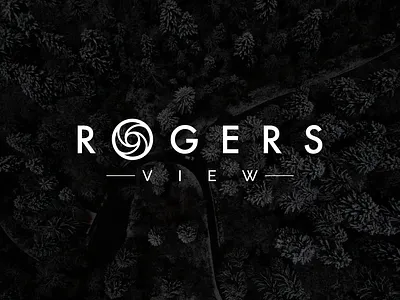 Rogers View drone camera photography. flat flat logo icon modern art text logo vector