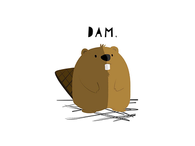 DAM. beaver cute art debut digital art digital artist digital illustration dribbble dribbbler dribbblers gubsly gubslyart instagram procreate procreate pocket promote promotion pun recent redbubble store