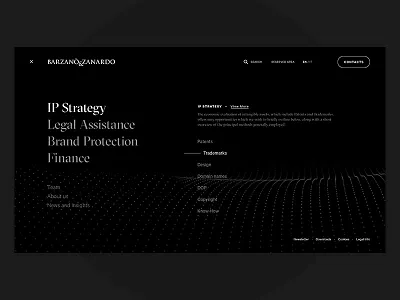 Intellectual Property Consulting Services - Menu abstact menu minimal navigation navigation bar site flow typography ui ux process