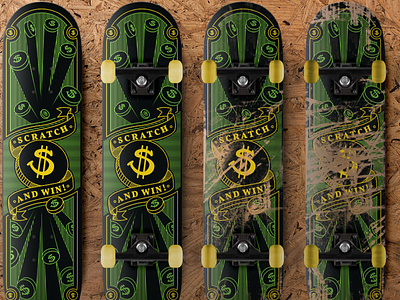 Scratch and Win! affinity designer design gamble idea illustration lotto scratch skate board skate deck skateboard