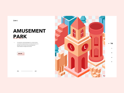 A set of amusement park 2.5d illustrations 2.5d