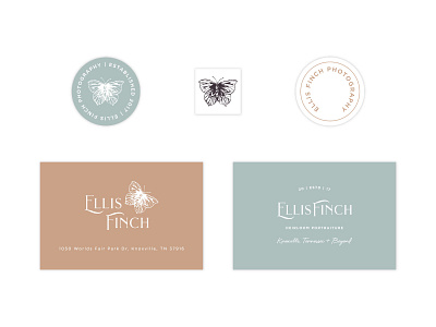 Ellis Finch Stickers branding butterfly butterfly illustration collateral design icon illustration logo photographer portrait photographer san serif script serif stationery sticker sticker design stickers swoone typography watermark