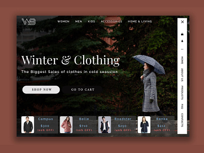 Winter & Clothing | WannaBusiness animation app art brand branding character clean commerce css design ecommerce flat html illustration ios logo ui ux web website