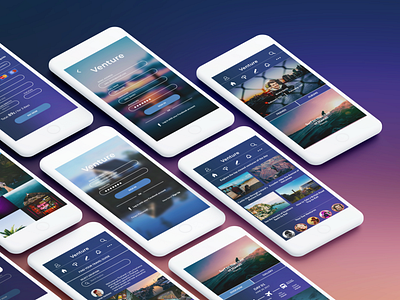 Venture app app concept design high fidelity interface invision low fidelity prototye travel ui app ui ux uid user testing uxd venture wireframe