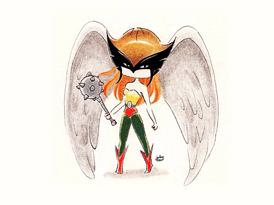 Hawkwoman character dccomics girl hawk hawkwoman heroes illustration justice league traditional art