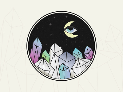 ✌🏼🌙 👁 crystals design eye graphic design icons illustration moon mystical vector vector illustration witchy