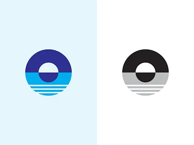 Oasis - Letter O blue brand branding icon identity letter line art logo logomark mark mono negative space o oasis sea sticker symbol water wave