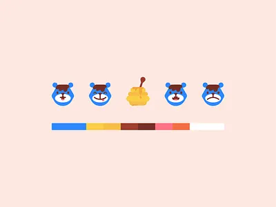 Hey Bluebear! animal bear blue bright character cute flat illustration mascot pink